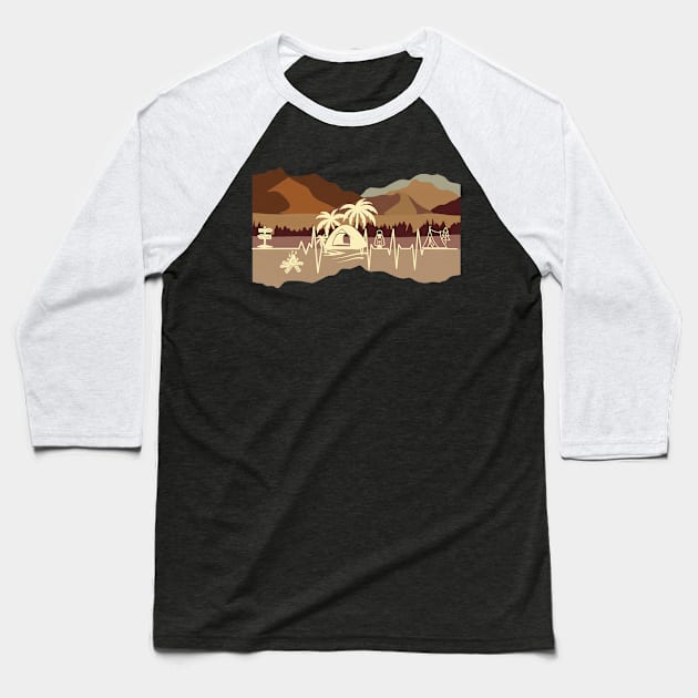 Let's Go Camping On The Mountains Baseball T-Shirt by Owl Canvas